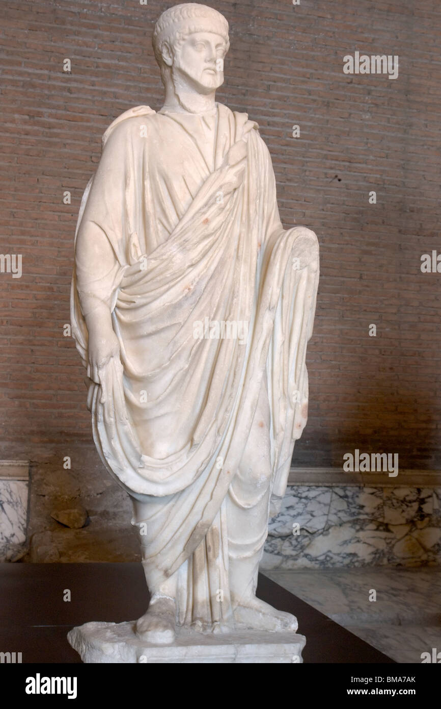 Rome, Italy. Statue of Roman king Numa Pompilius. Stock Photo