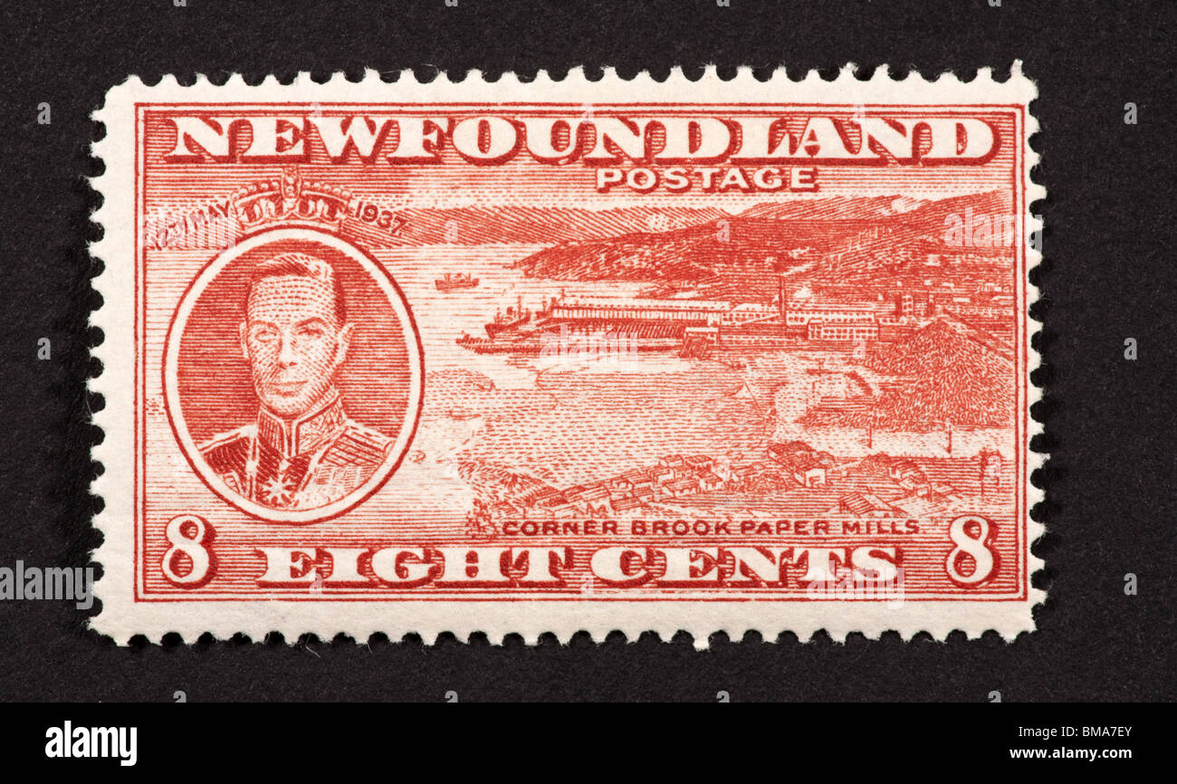 Postage stamp from Newfoundland depicting the Corner Brook Paper Mills