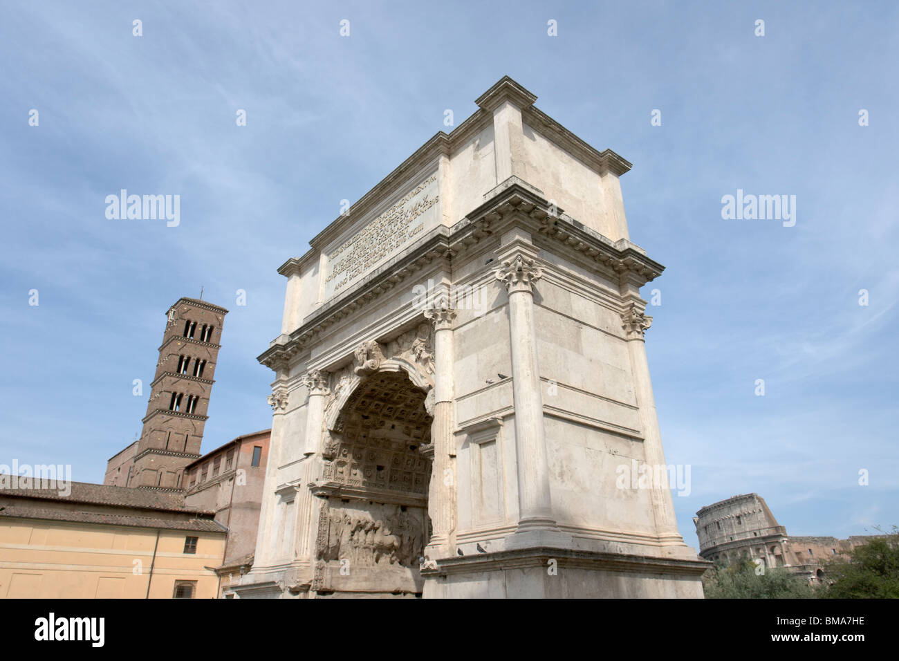 Arch of titus in the roman forum hi-res stock photography and images ...