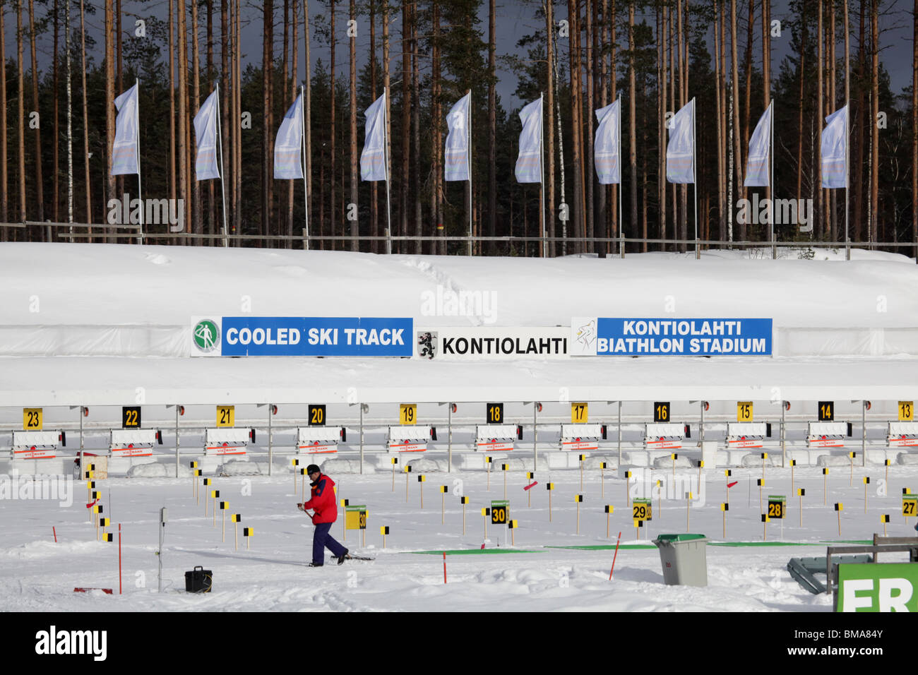 Shooting range at Kontiolahti IBU World Cup Biathlon Finland March 13