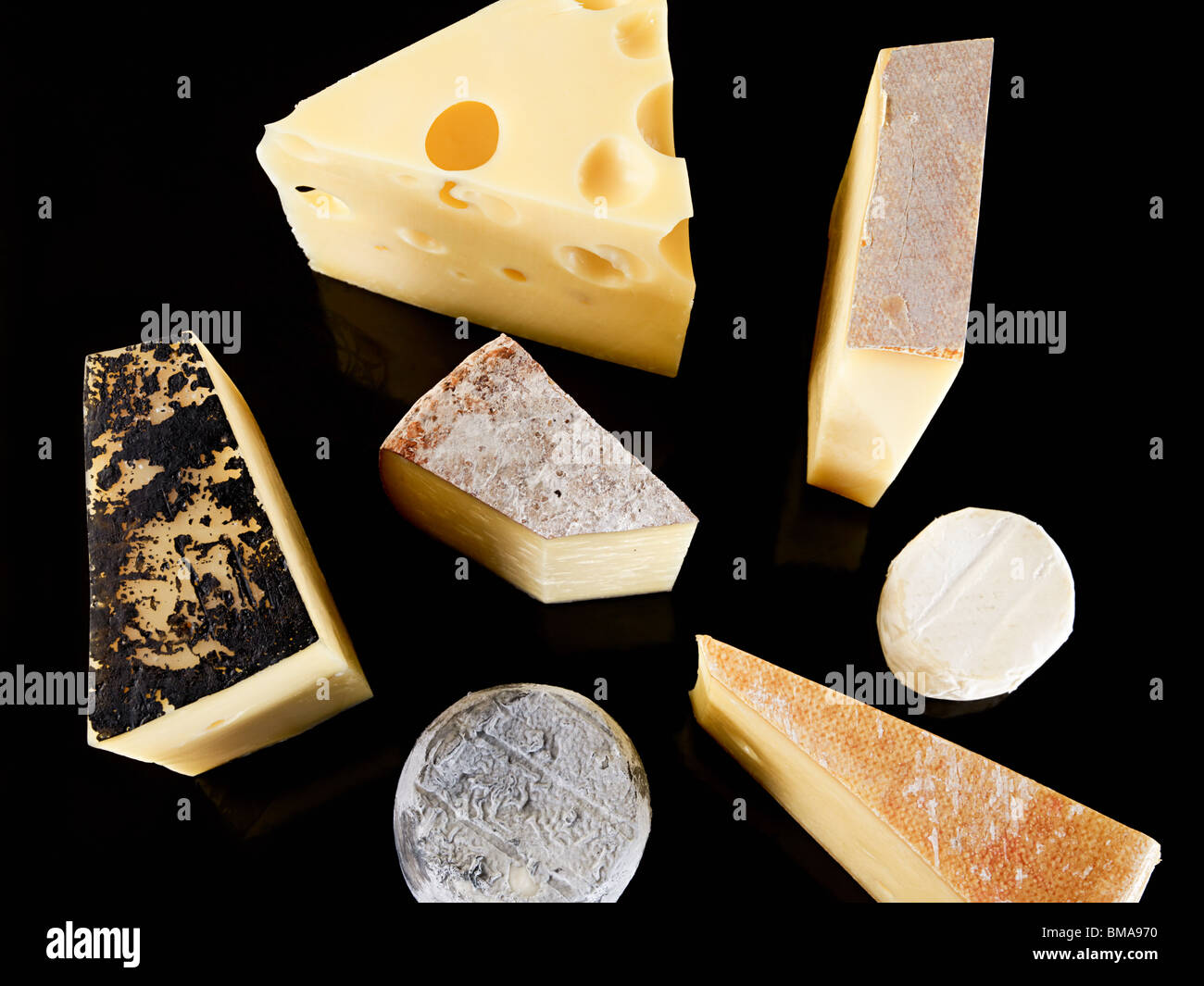 Selection of cheeses Stock Photo