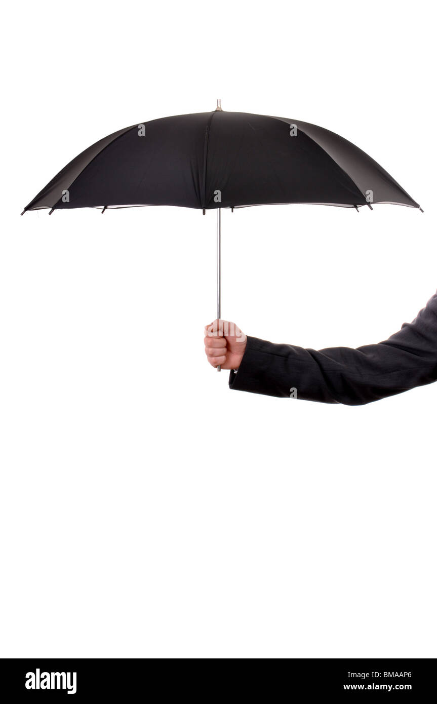 Business man holding an umbrella Stock Photo - Alamy