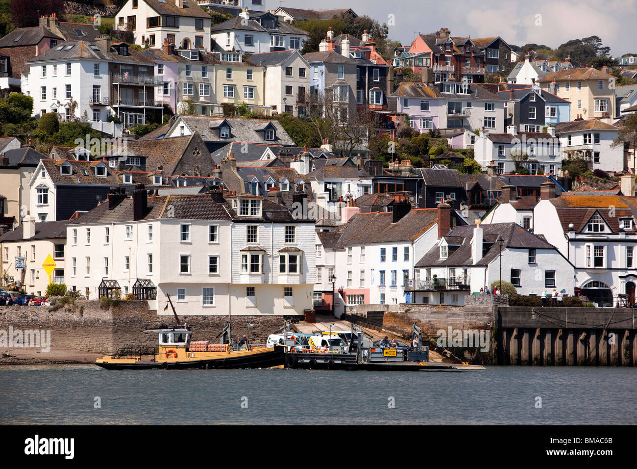 UK, England, Devon, Dartmouth, River Dart Lower Ferry at slipway Stock Photo