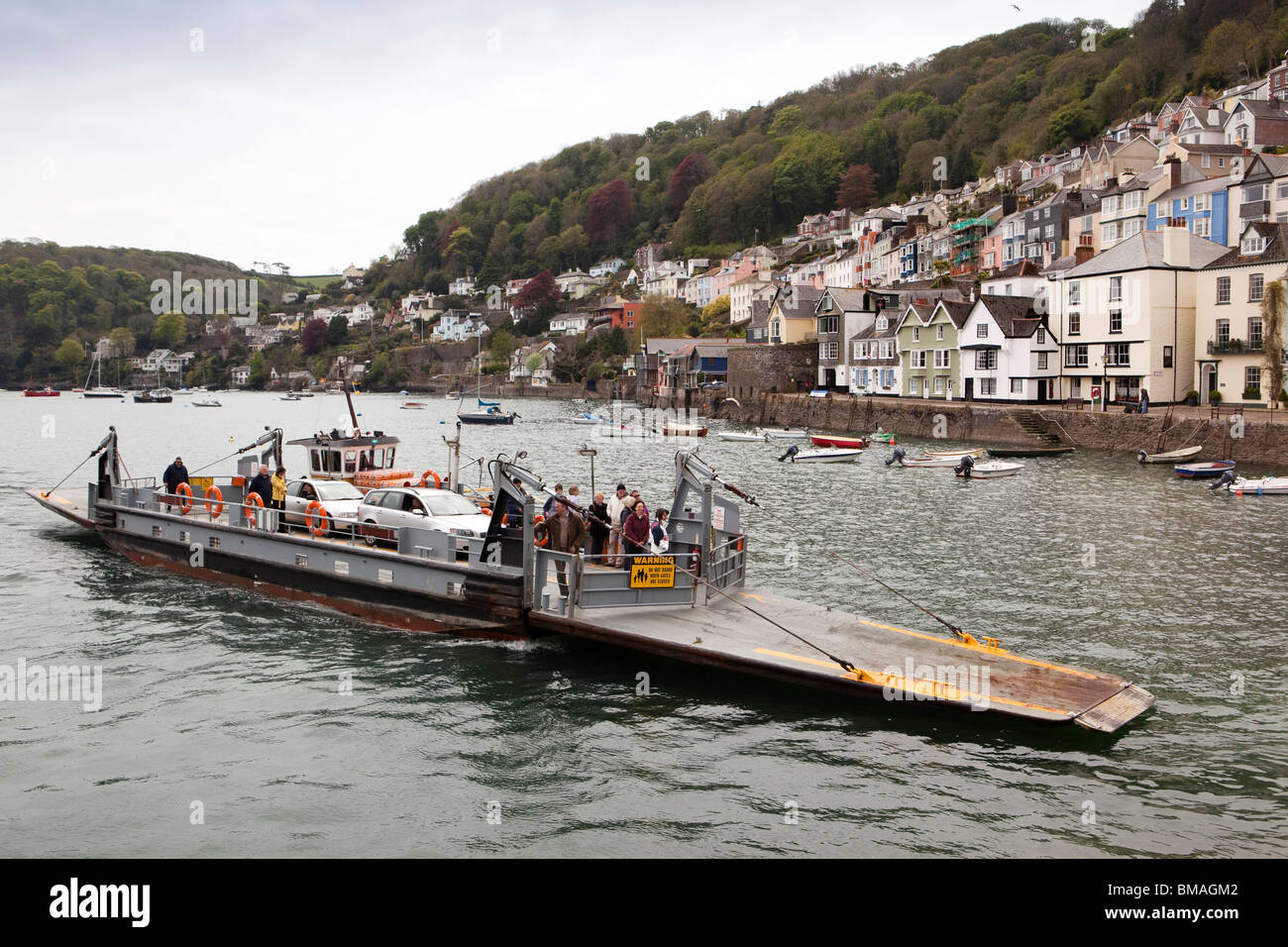 UK, England, Devon, Dartmouth, Lower Ferry crossing River Dart at Bayard’s Cove Stock Photo