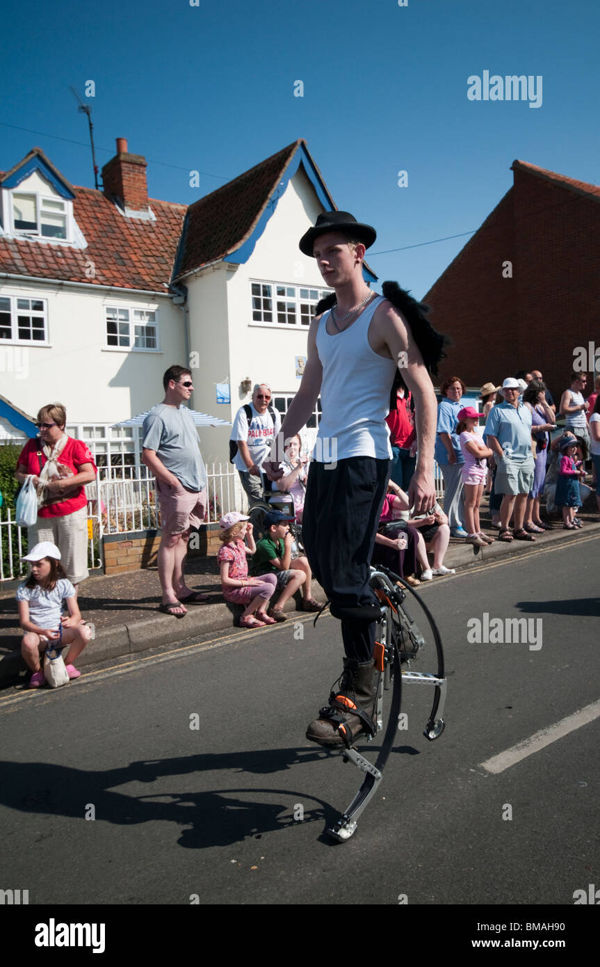 The annual Wells Next the Sea carnival parade in Norfolk with costumed people collecting for The annual Wells Next the Sea carnival parade in Norfolk with costumed people collecting for