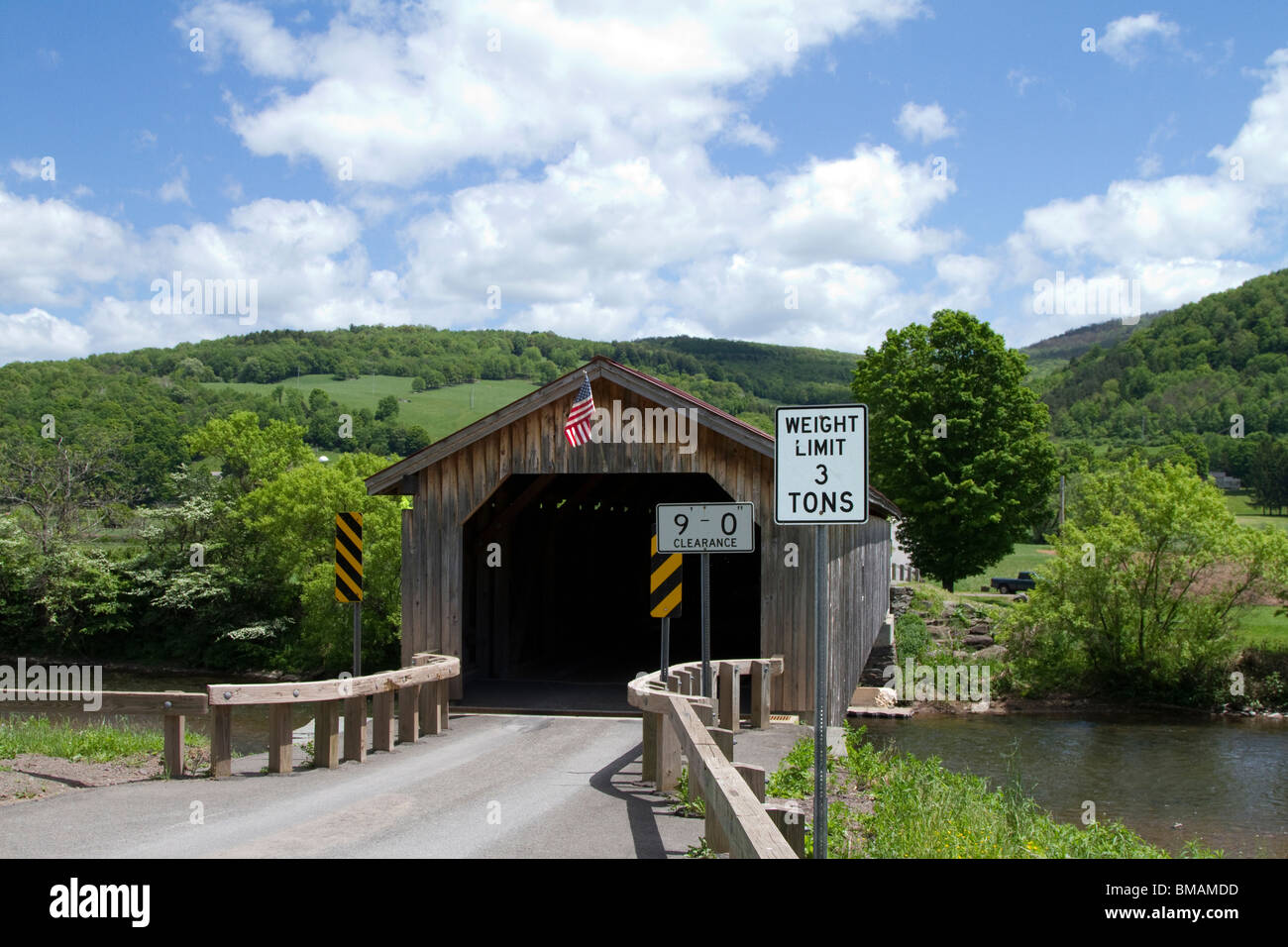 Hamden Covered historic covered bridge at Hamden, New York, USA United States Stock Photo Alamy