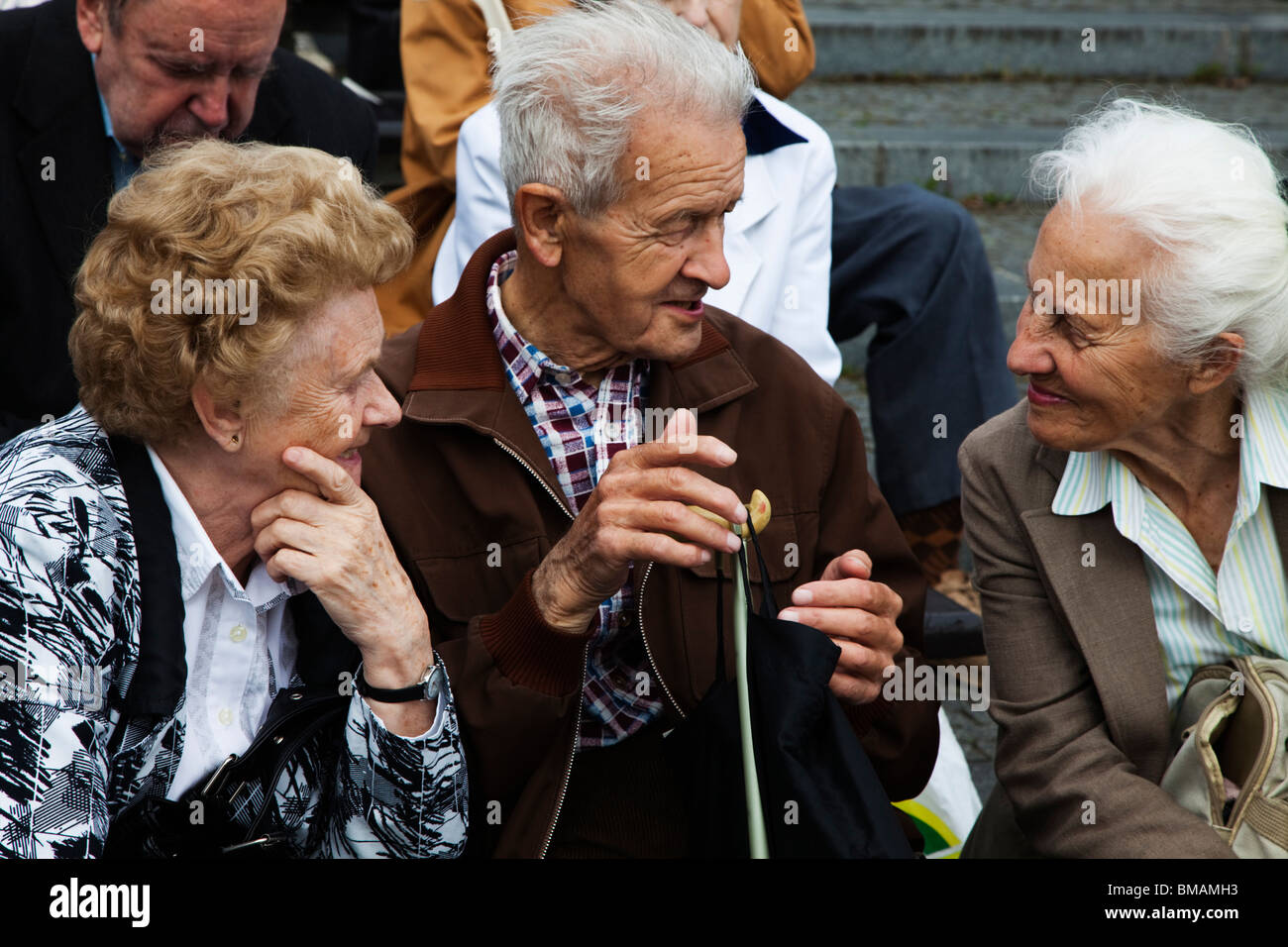Old communists at 1st May celebrations in Prague Stock Photo
