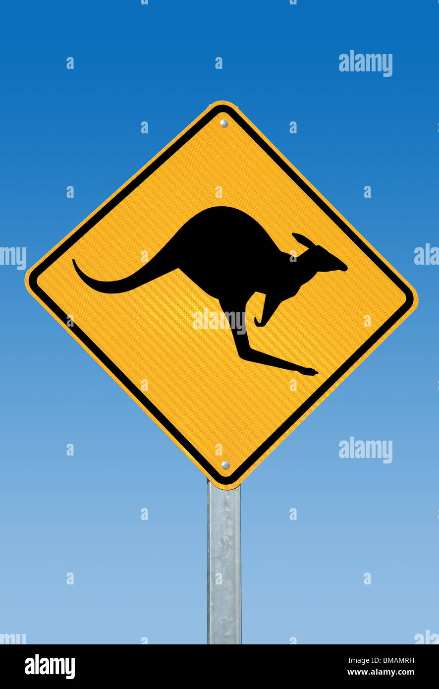 A kangaroo warning sign Australia Stock Photo Alamy