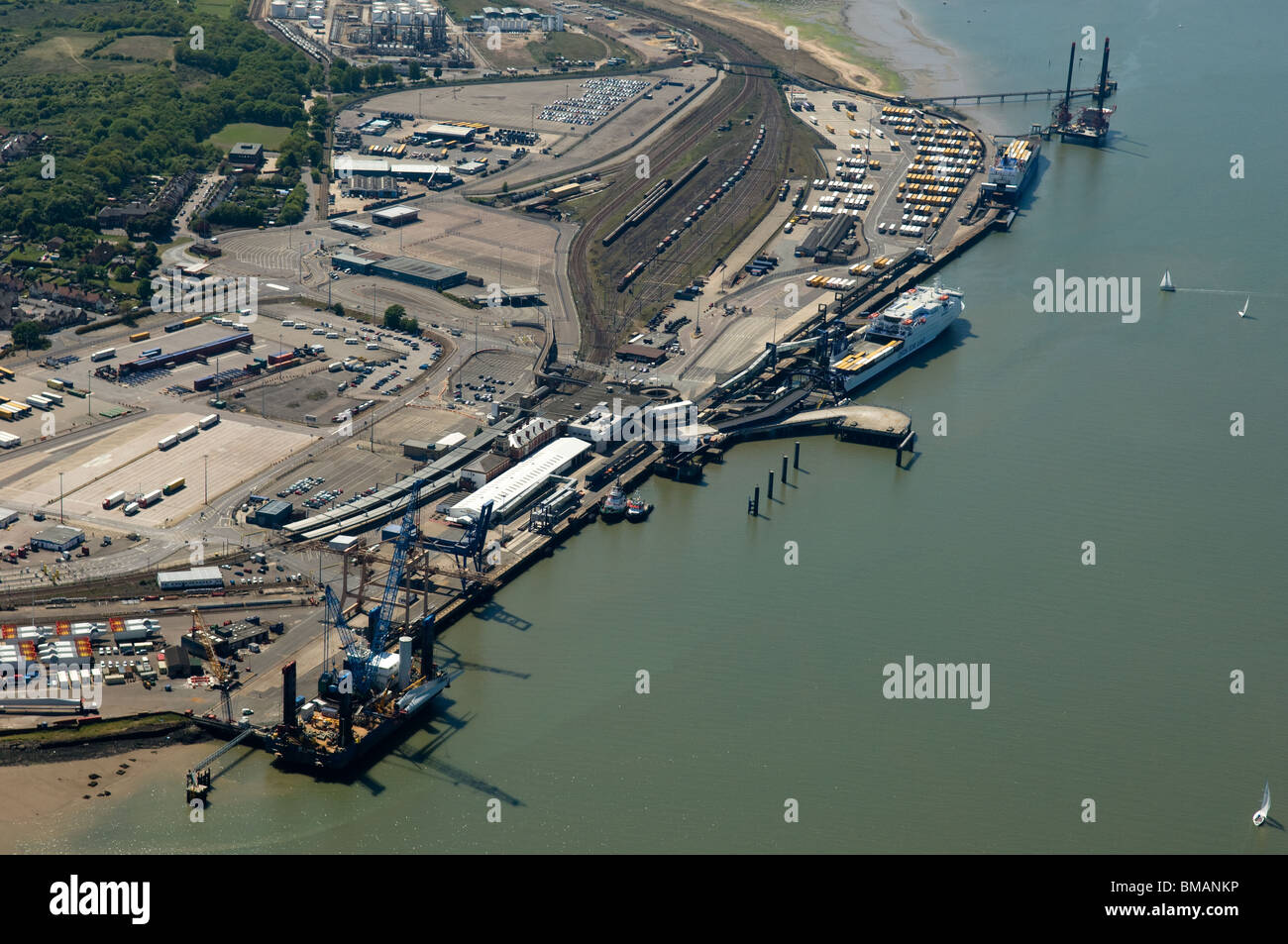 The Port of Harwich UK from the air Stock Photo Alamy