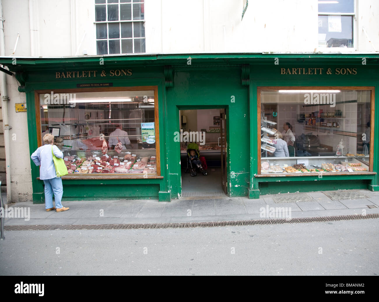 Butcher shop, Green Street, Bath Stock Photo Alamy