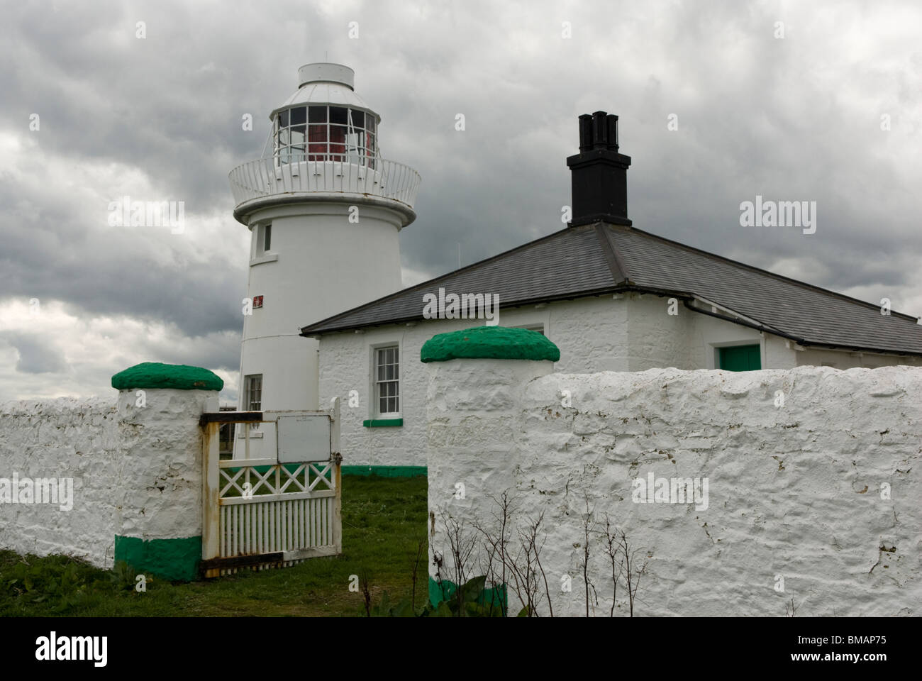 Farne Lighthouse, Inner Farne, The Farne Islands, Northumberland, England. Stock Photo