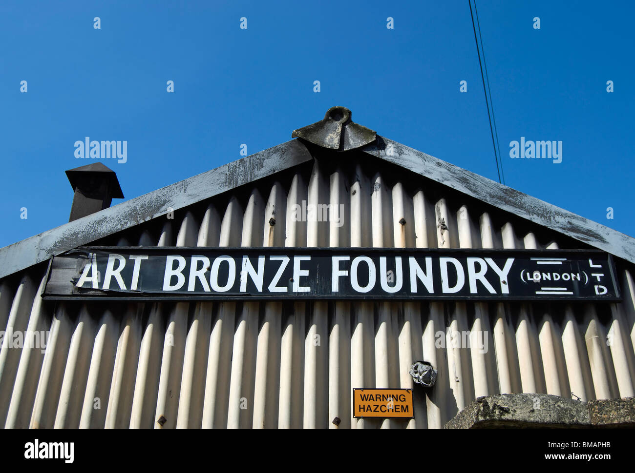 corrugated iron exterior of the art bronze foundry, sands end, fulham