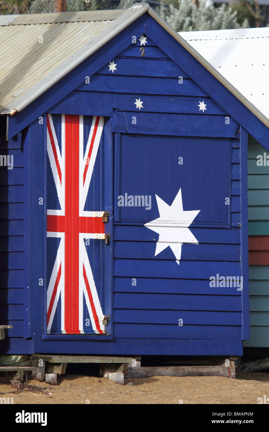 beach huts on the beach at Brighton, Melbourne, Victoria, Australia Stock Photo