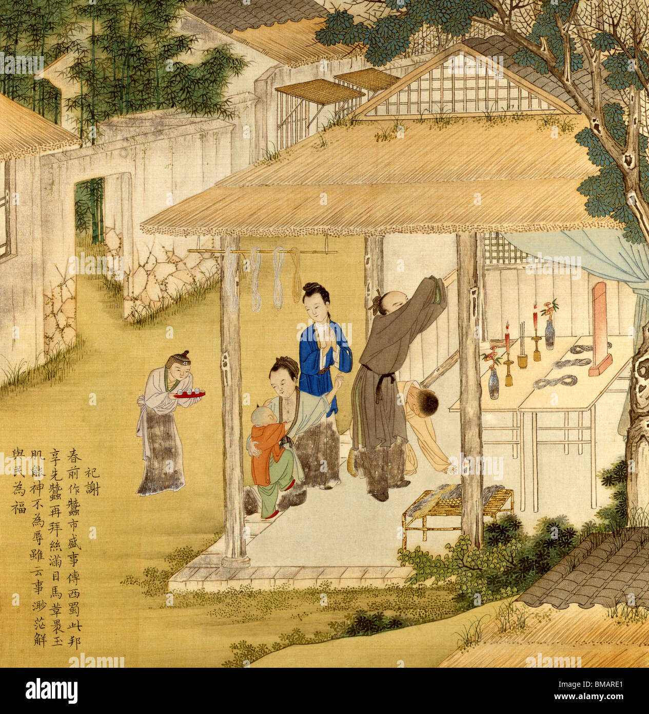 Giving Thanks To God. China, 18th century Stock Photo