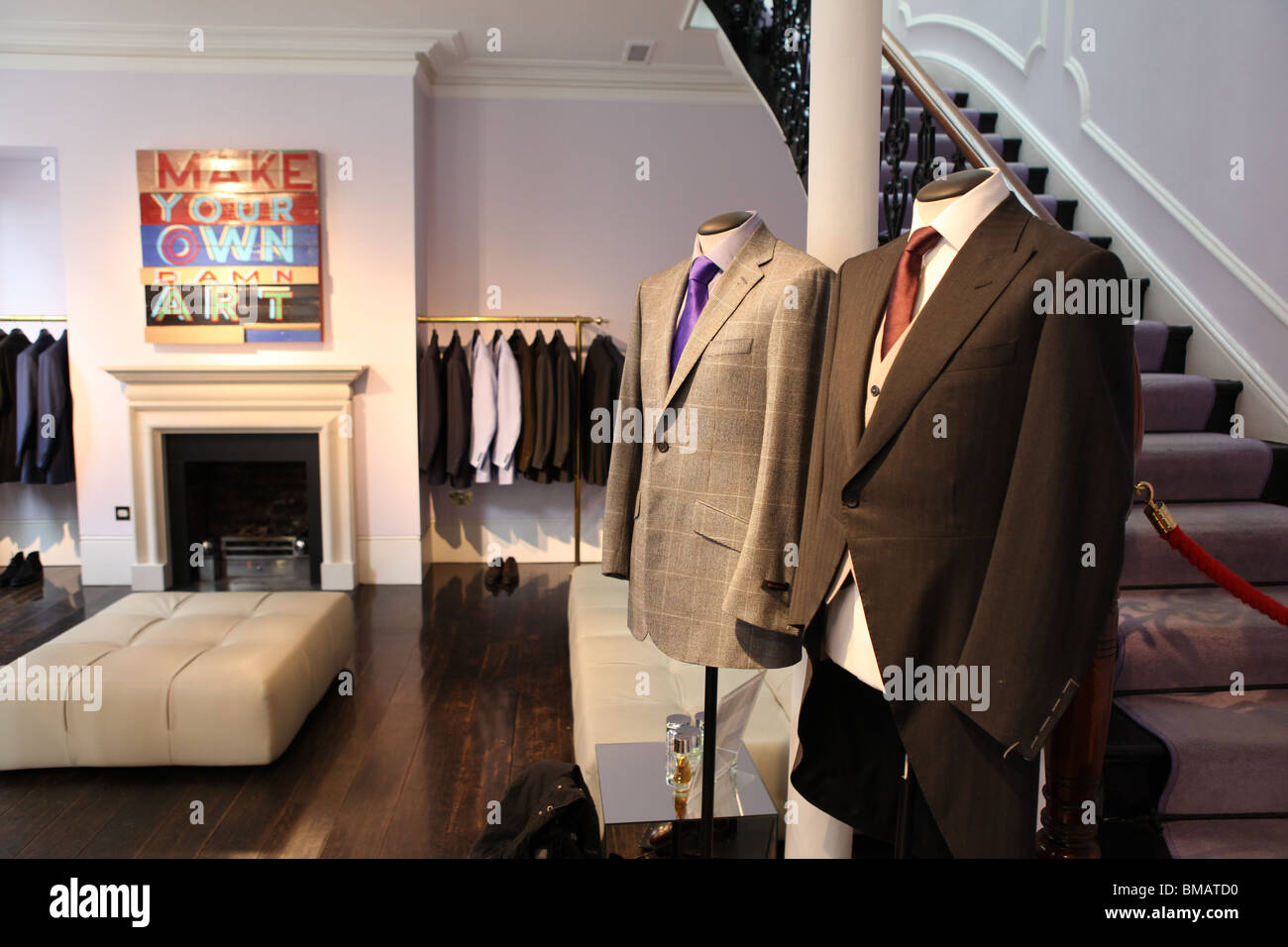 The inside of 'Richard James' Savile Row store in London. Stock Photo