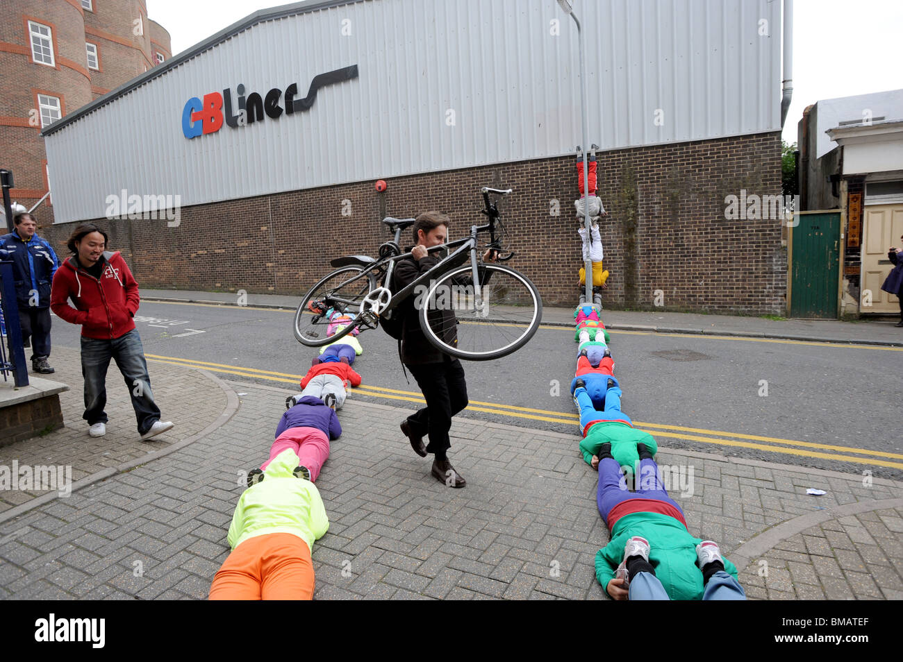 The Bodies in Urban Spaces show in Brighton, part of Brighton Festival 2010 Stock Photo