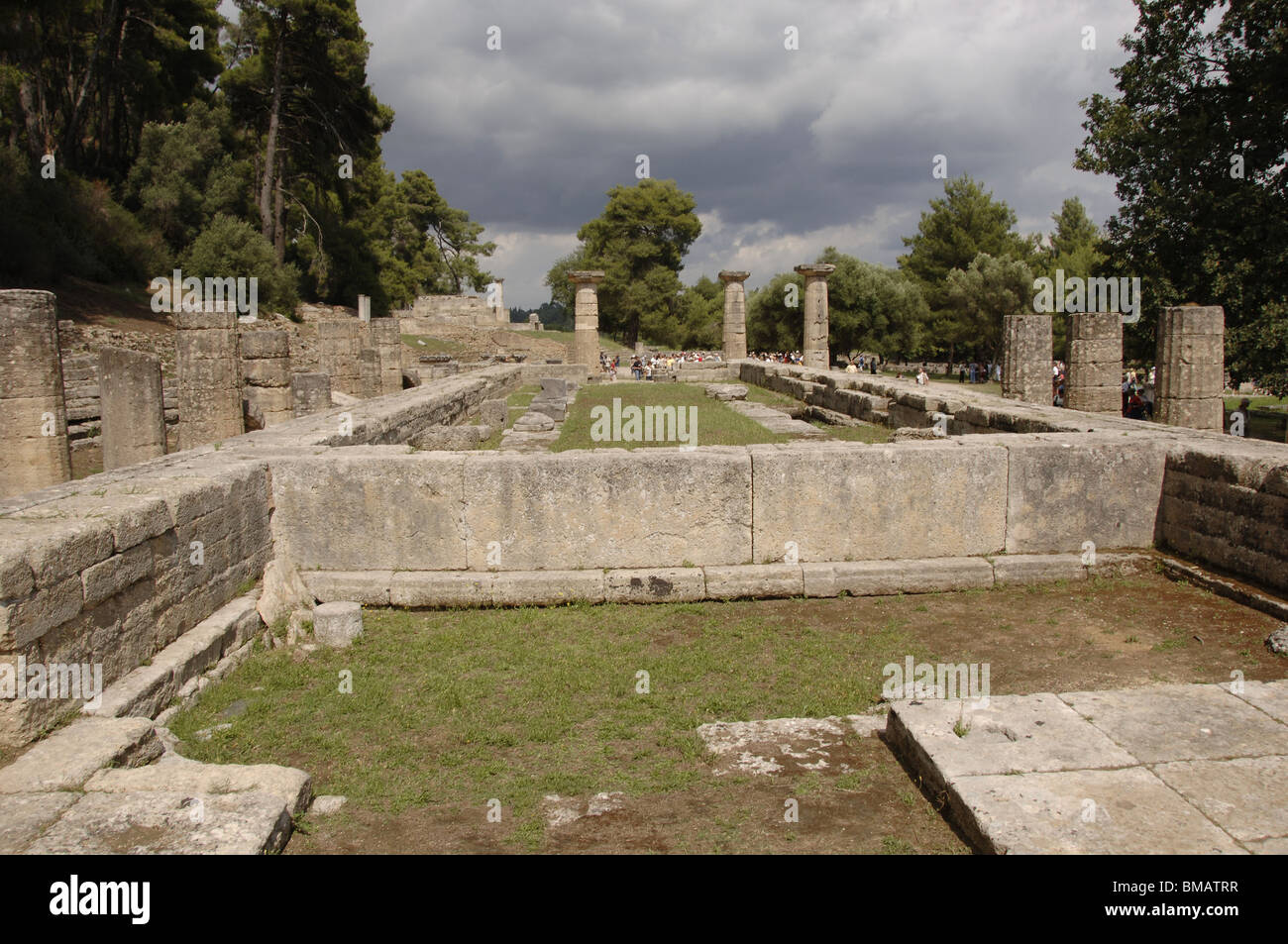 Temple of Hera (Heraion). Doric style. Sanctuary of Olympia. Ilia Province. Peloponnese region. Greece. Stock Photo
