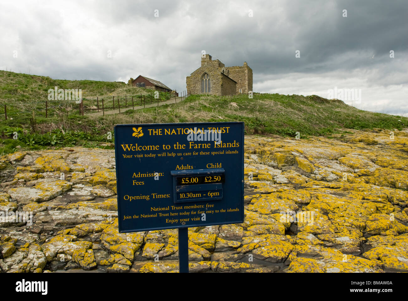 The island of Inner Farne, Farne Islands, Northumberland, England. Stock Photo