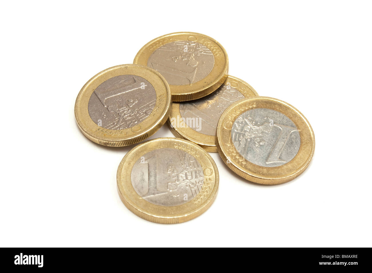 euro coins isolated on white background Stock Photo - Alamy