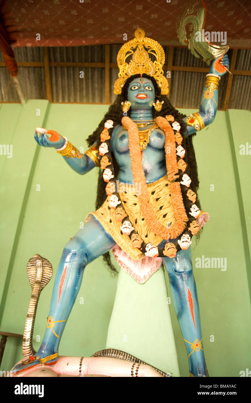 Statue of half naked goddess Durga blue Idol ; small village district Manik  gunj ; Bangladesh Stock Photo - Alamy