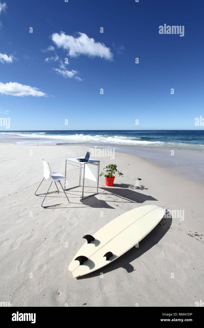 office on the beach in Australia Stock Photo