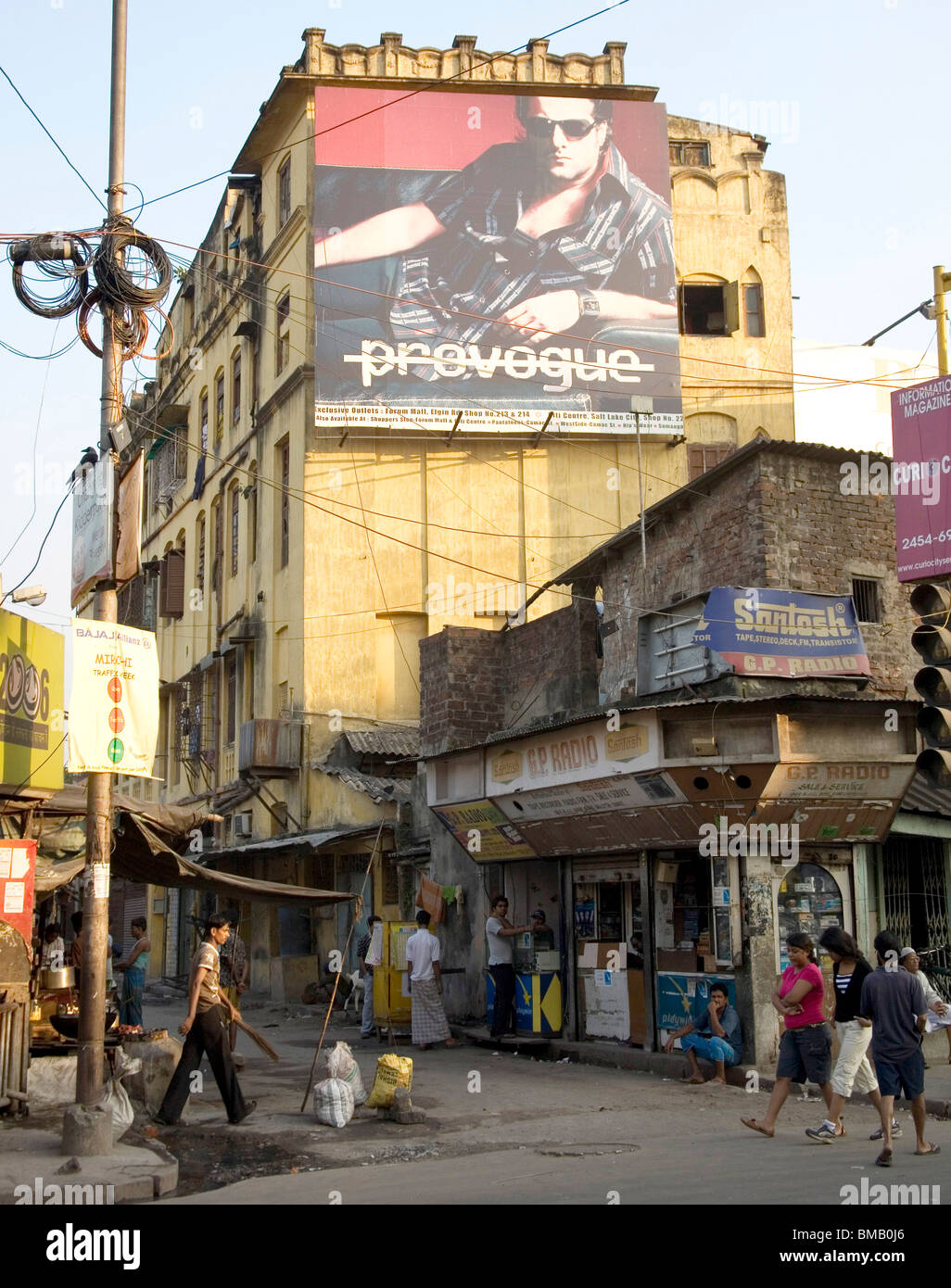Street scene hording corner ; Calcutta now Kolkata ; West Bengal ; India Stock Photo