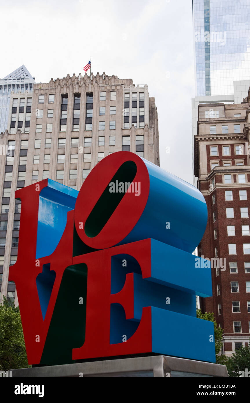 The LOVE sculpture designed by Robert Indiana has a permanent home in