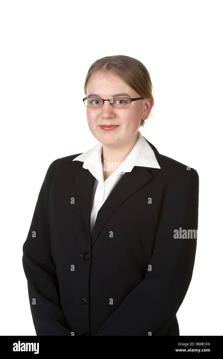 young business woman isolated on white background Stock Photo - Alamy