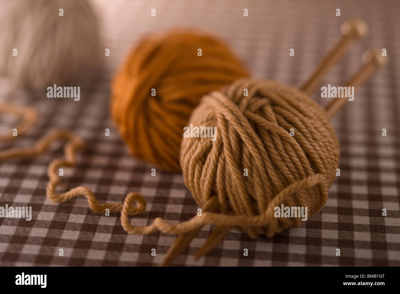 Ball of Knitting Yarn Stock Photo