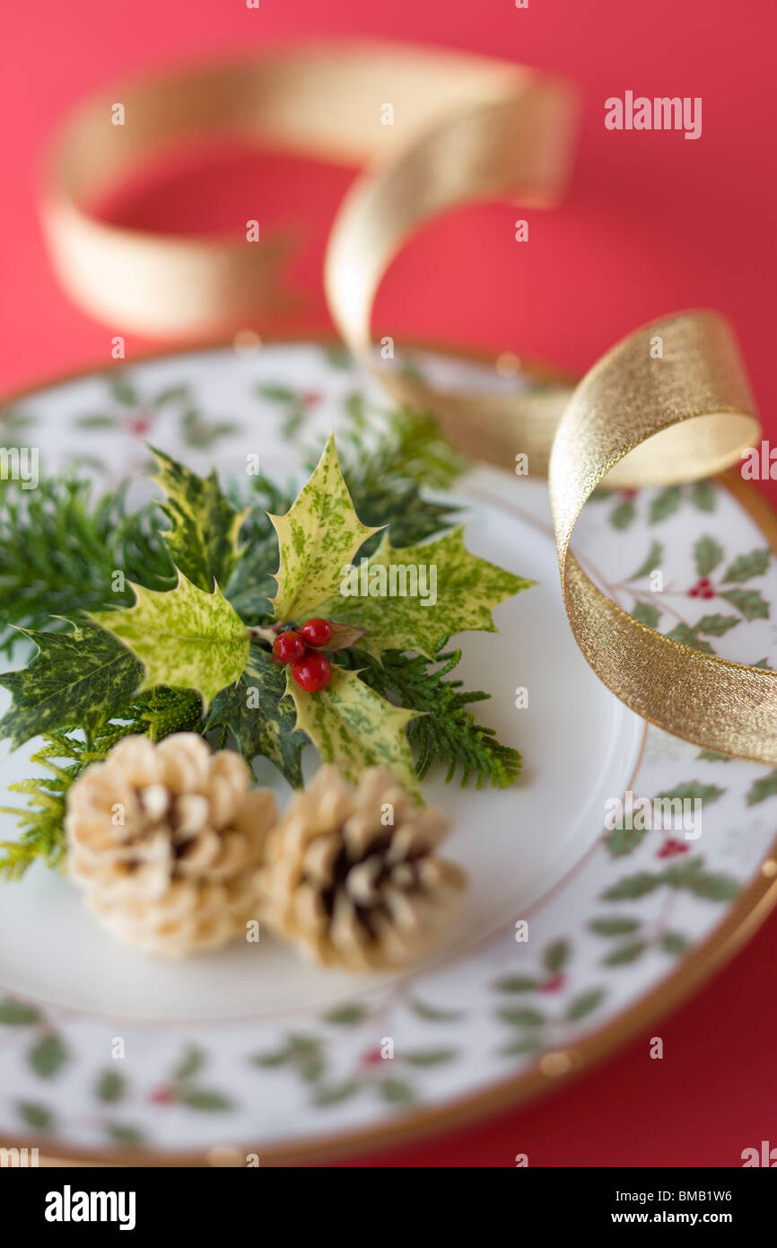 Christmas Plate Stock Photo