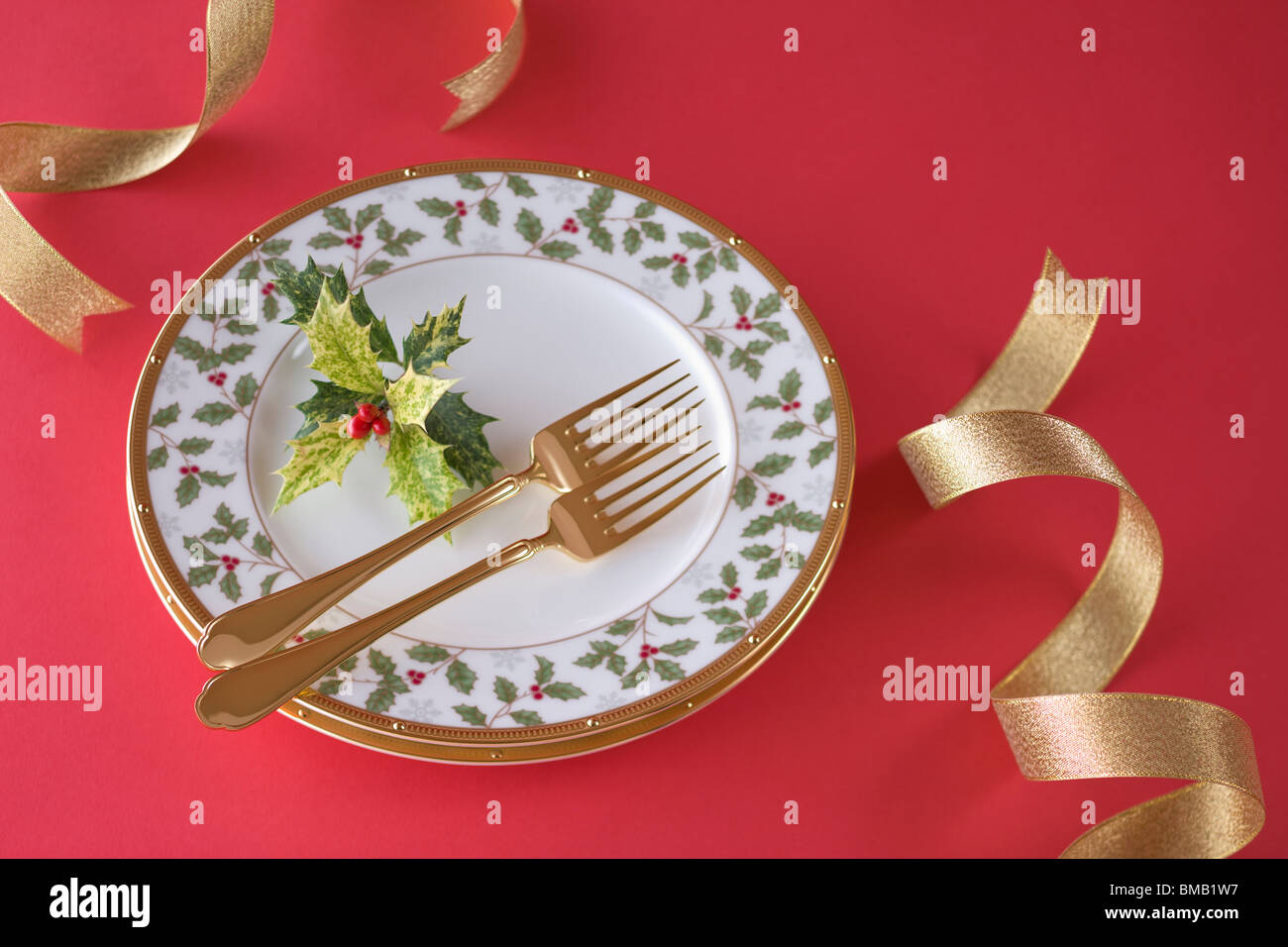 Christmas Plate Stock Photo