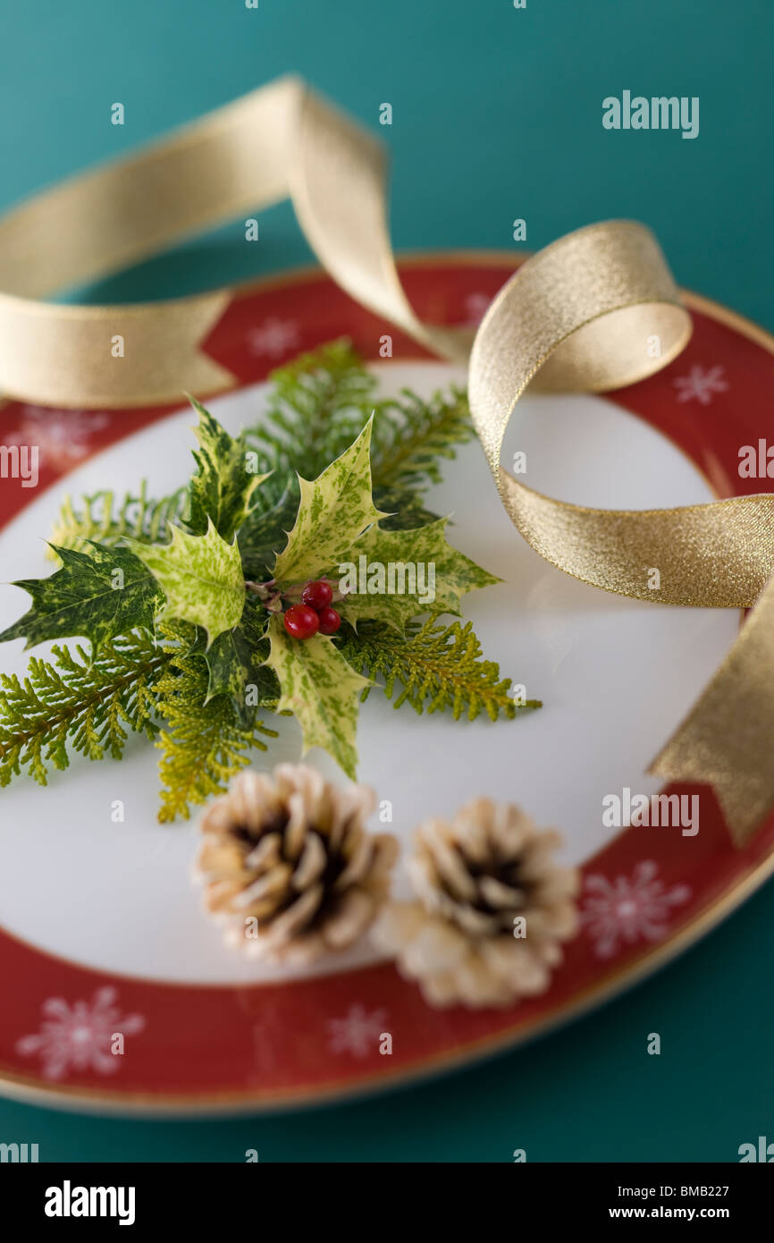 Christmas Plate Stock Photo