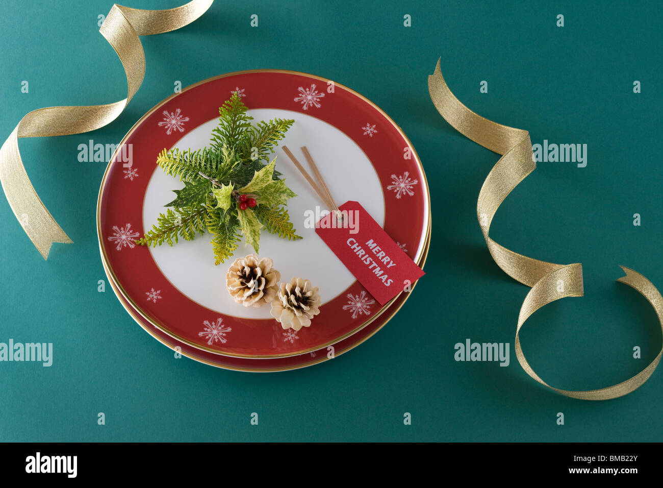 Christmas Plate Stock Photo