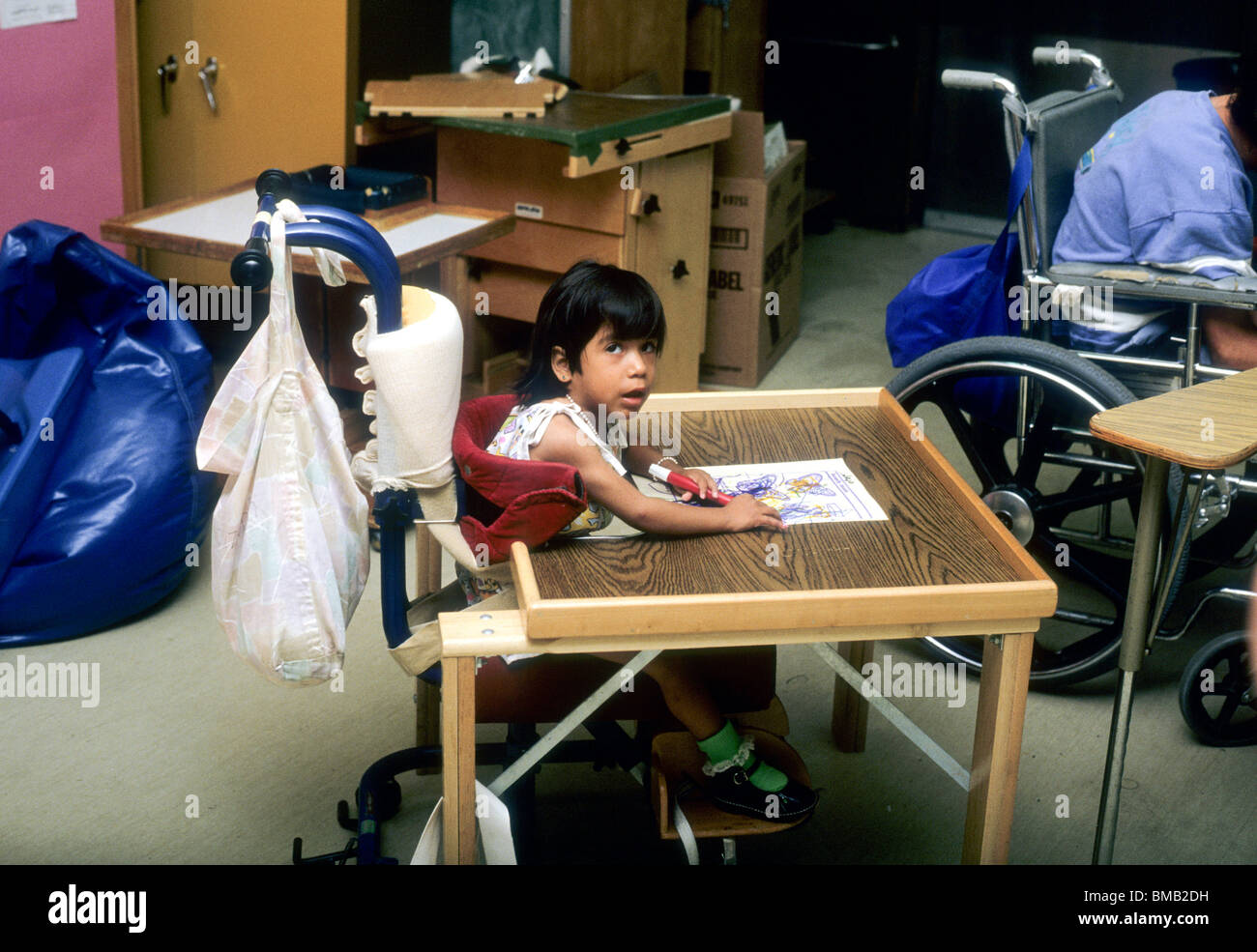 Handicap child special table support chair school care health love girl