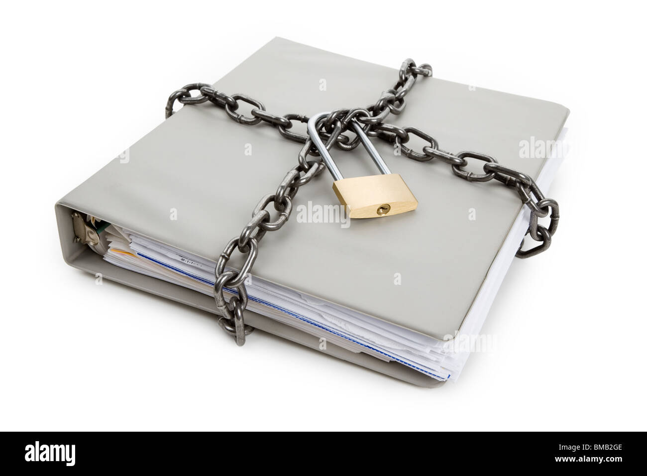 Lock and file folder, concept of Confidential Document Stock Photo