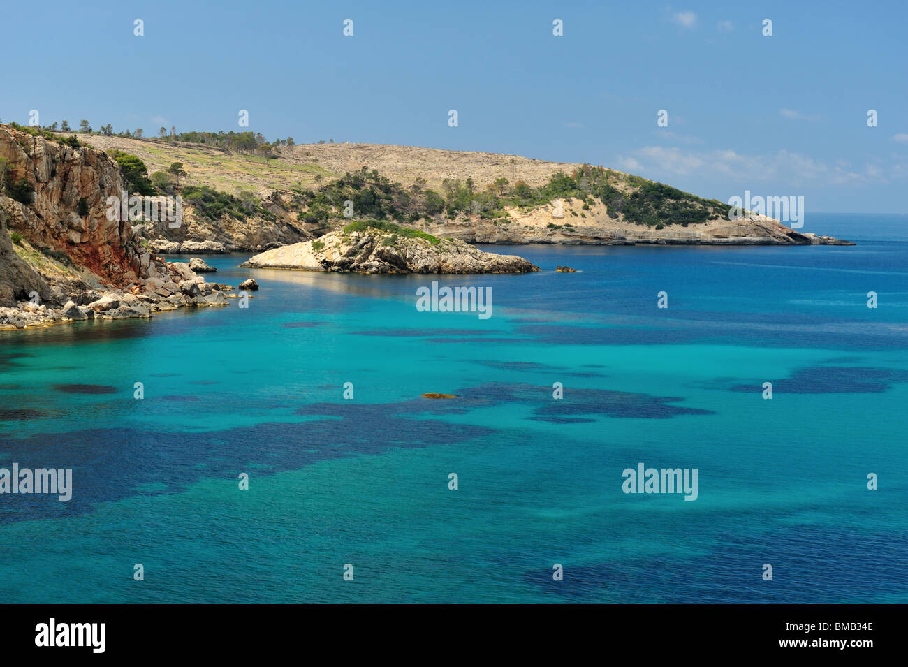 Cala Xarraca, a beautiful small bay in Ibiza Spain Stock Photo