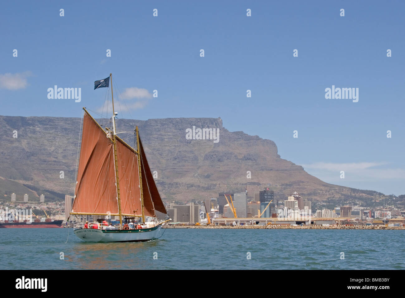 Cape Town with sailing ship, South Africa Stock Photo Alamy
