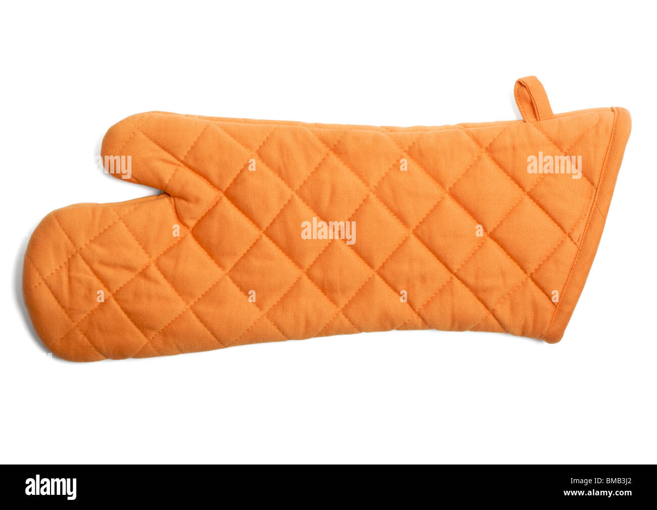 Orange oven glove on white background Stock Photo