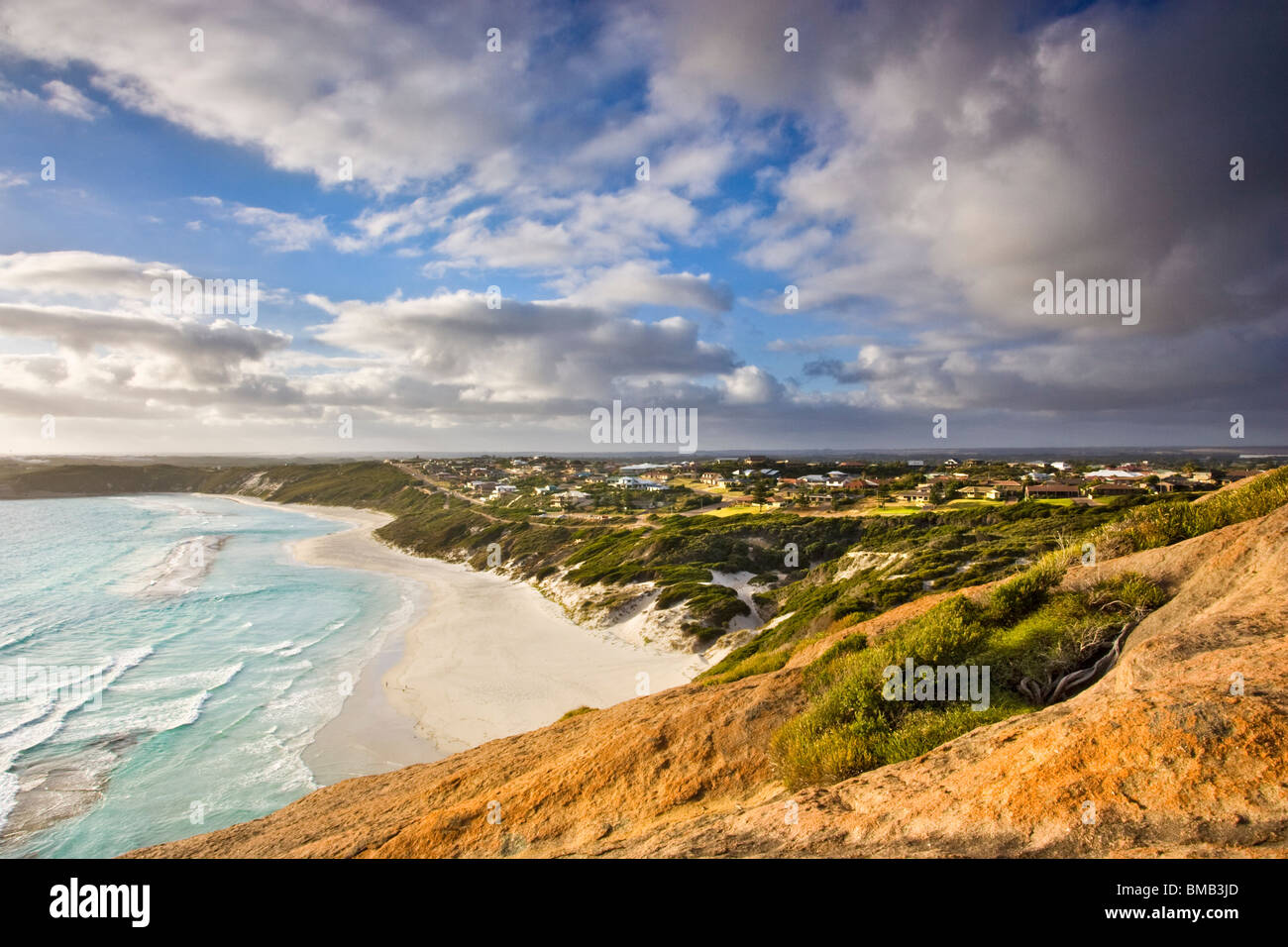 Large houses in an affluent coastal suburb overlooking West Beach in