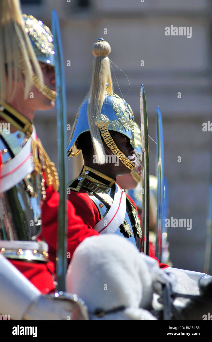Household Cavalry, changing the guard at Horse guards parade, London, United Kingdom Stock Photo