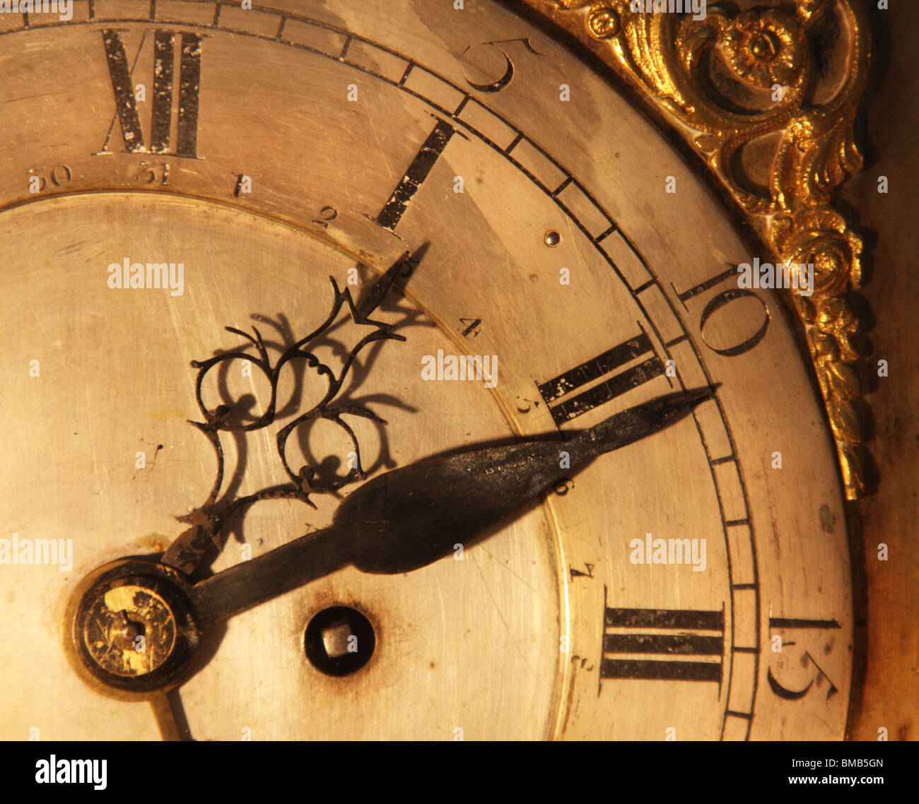 Closeup of antique clock made in the eighteen century Stock Photo Alamy
