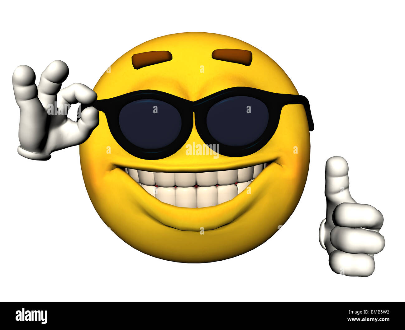 Illustration of a cool emoticon Stock Photo - Alamy