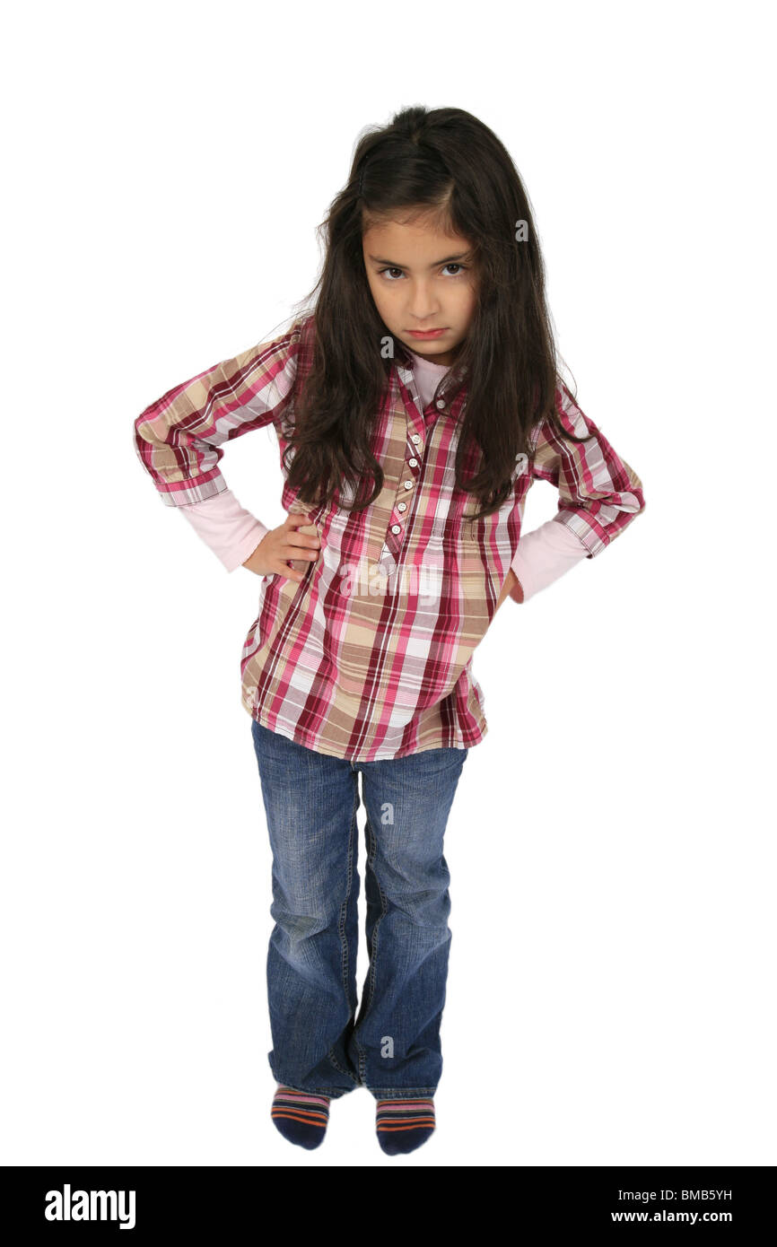 little girl with her hands on her hips Stock Photo - Alamy