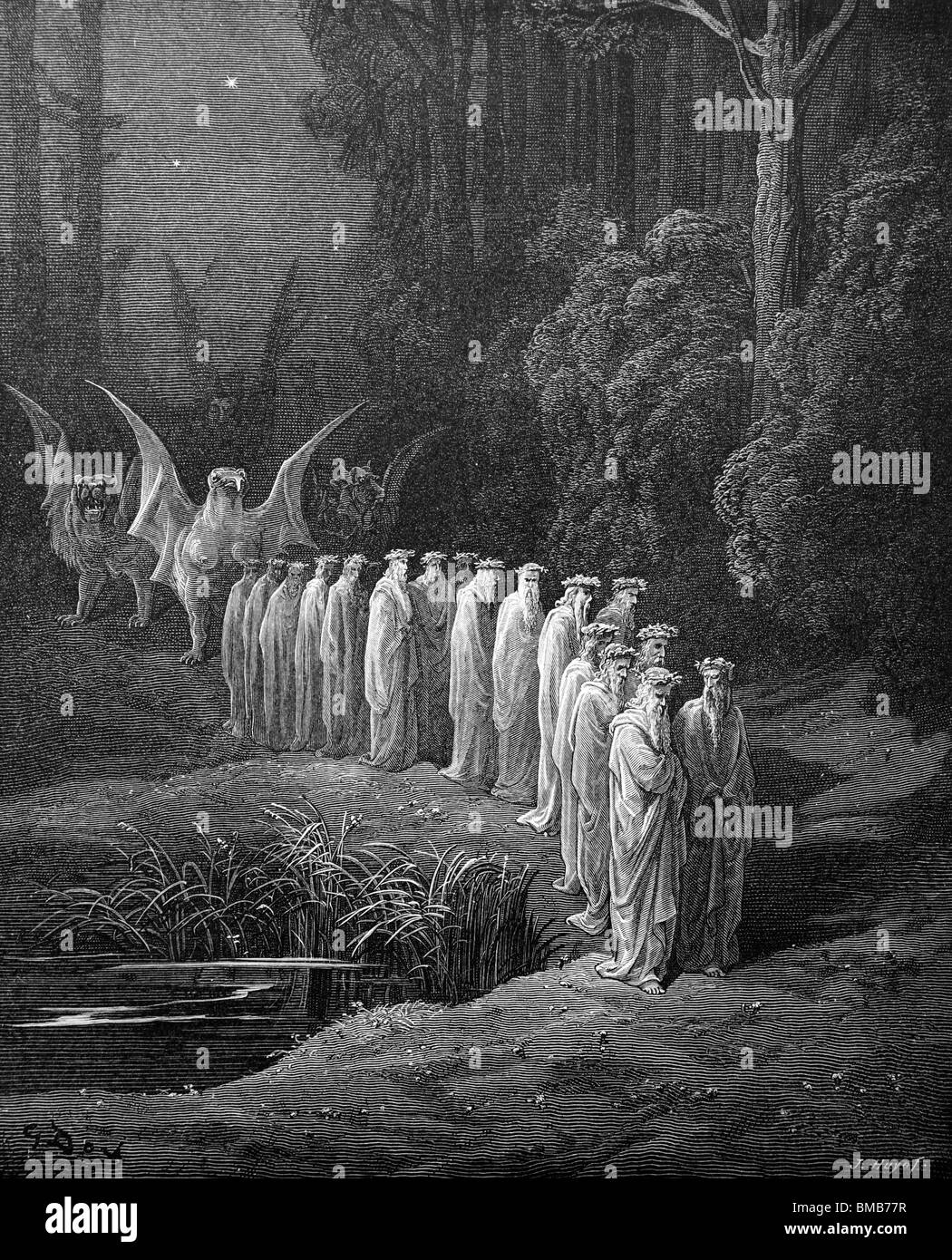 Engraving by Gustave Doré from Dante Alighieri's Divine Comedy; The