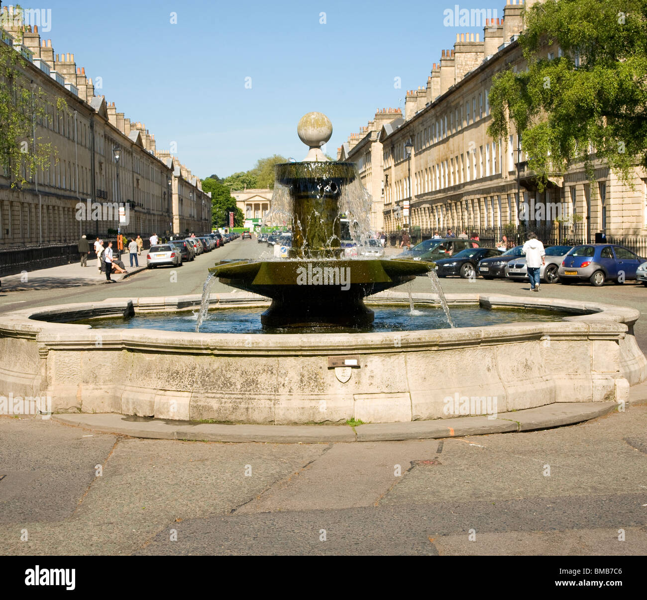 Fountain, Great Pulteney Street, Bath Stock Photo