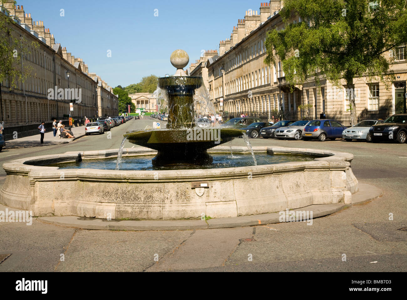 Fountain, Great Pulteney Street, Bath Stock Photo