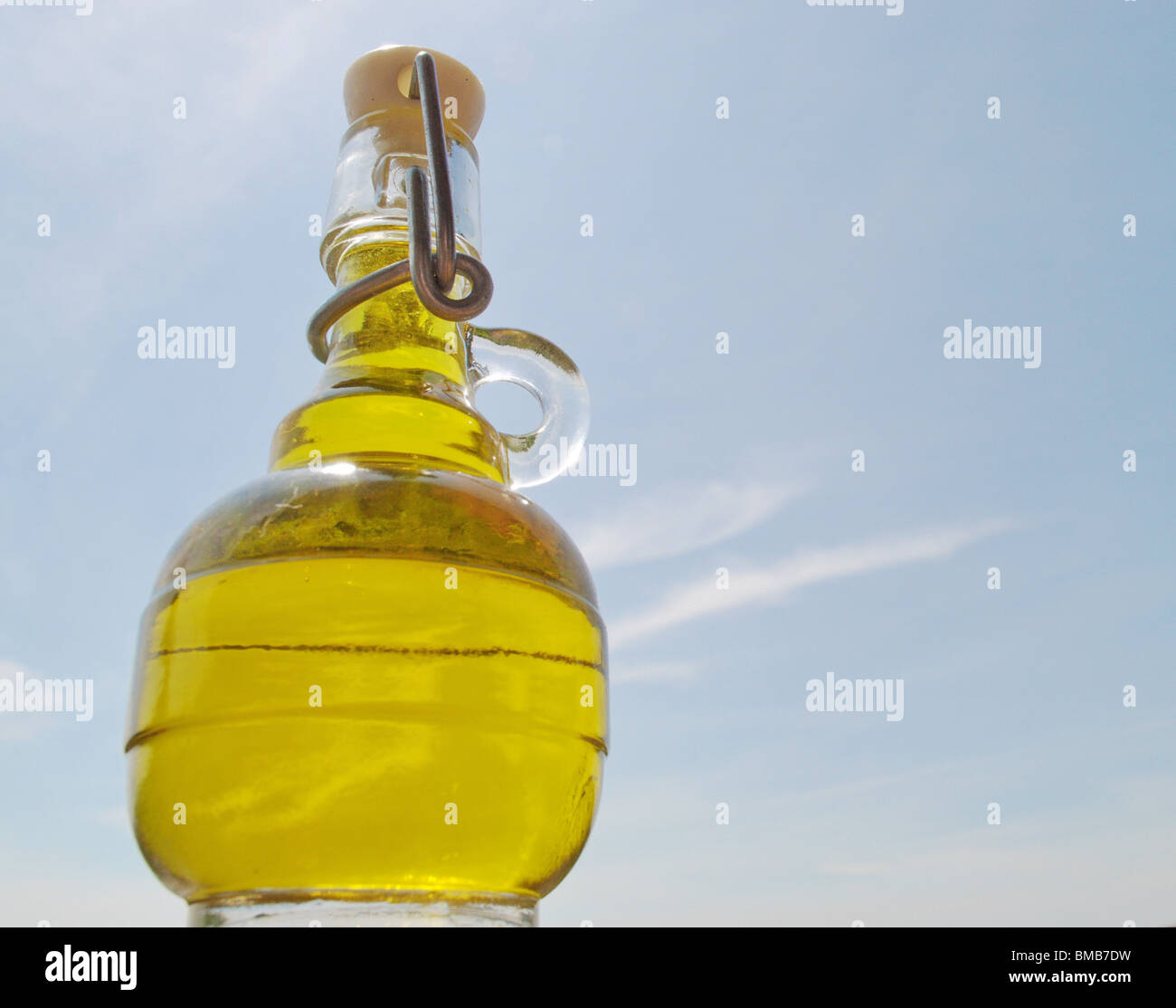 Sky donates a small bottle of italian Olive Oil Stock Photo