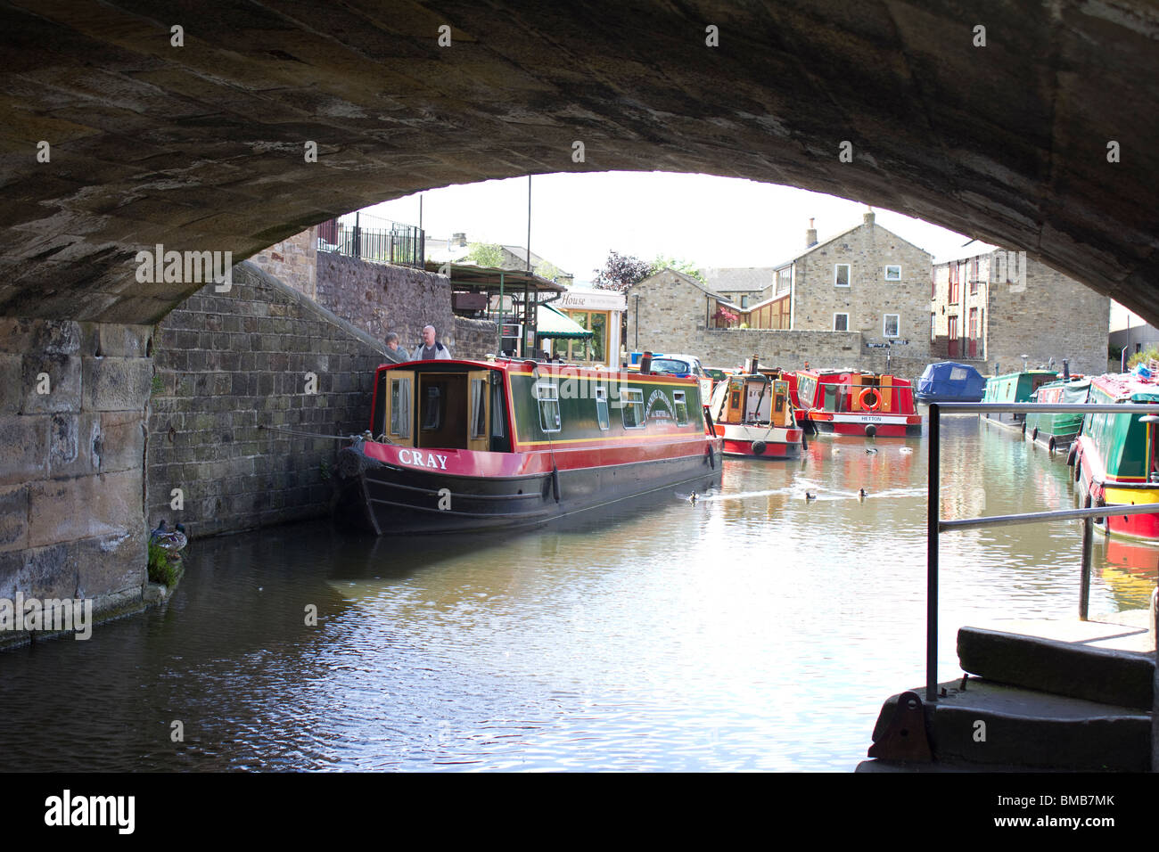 Canal Boats at Skipton, North Yorkshire Stock Photo