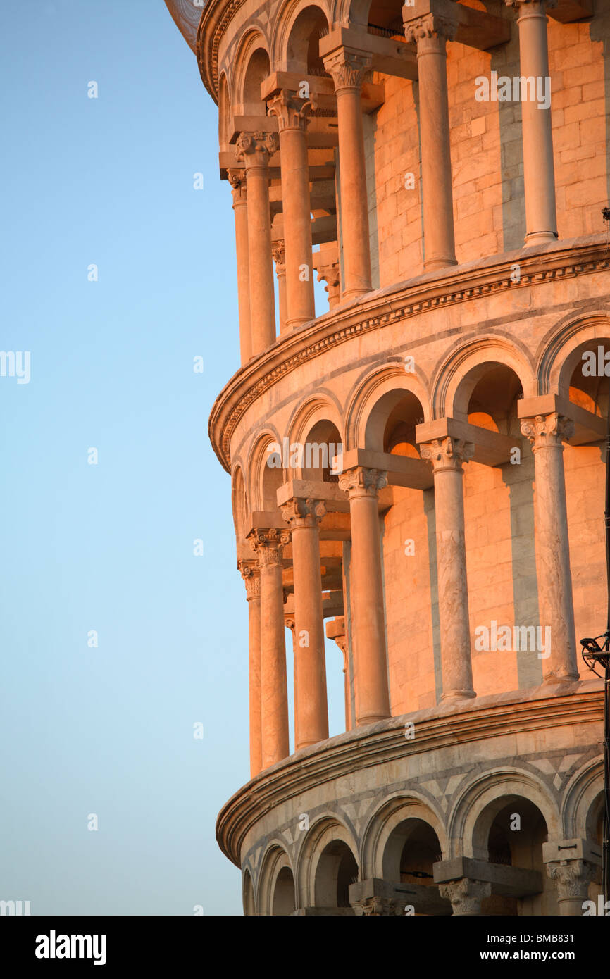 Detail of the leaning tower of Pisa, Italy Stock Photo Alamy