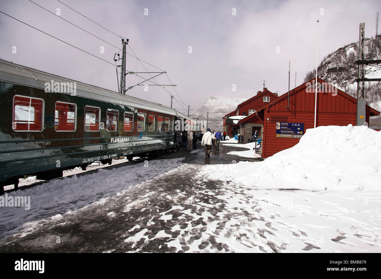 mountain station flamsbana mountain railway norway scandinavia